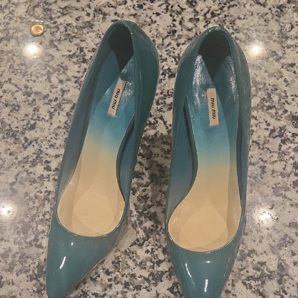 Miu Miu Blue Gradient Heels